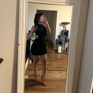 Fashion Nova Black Backless Dress